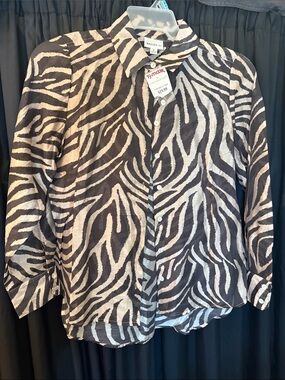 Bailey 44 Zebra-Print Top - Black & Cream